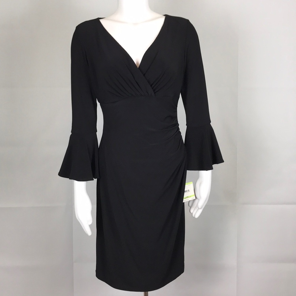 NWT Anne Klein Black Bell sleeve Dress